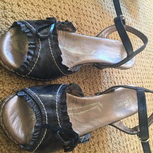 Jose Saenz designer Spanish heels with ruffle